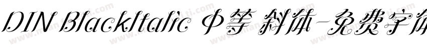 DIN Blackltalic 中等 斜体字体转换